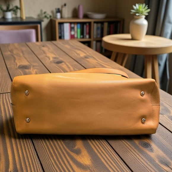 Elegant Camel Slouchy Handbag By Sondra Roberts - Picture 6 of 11